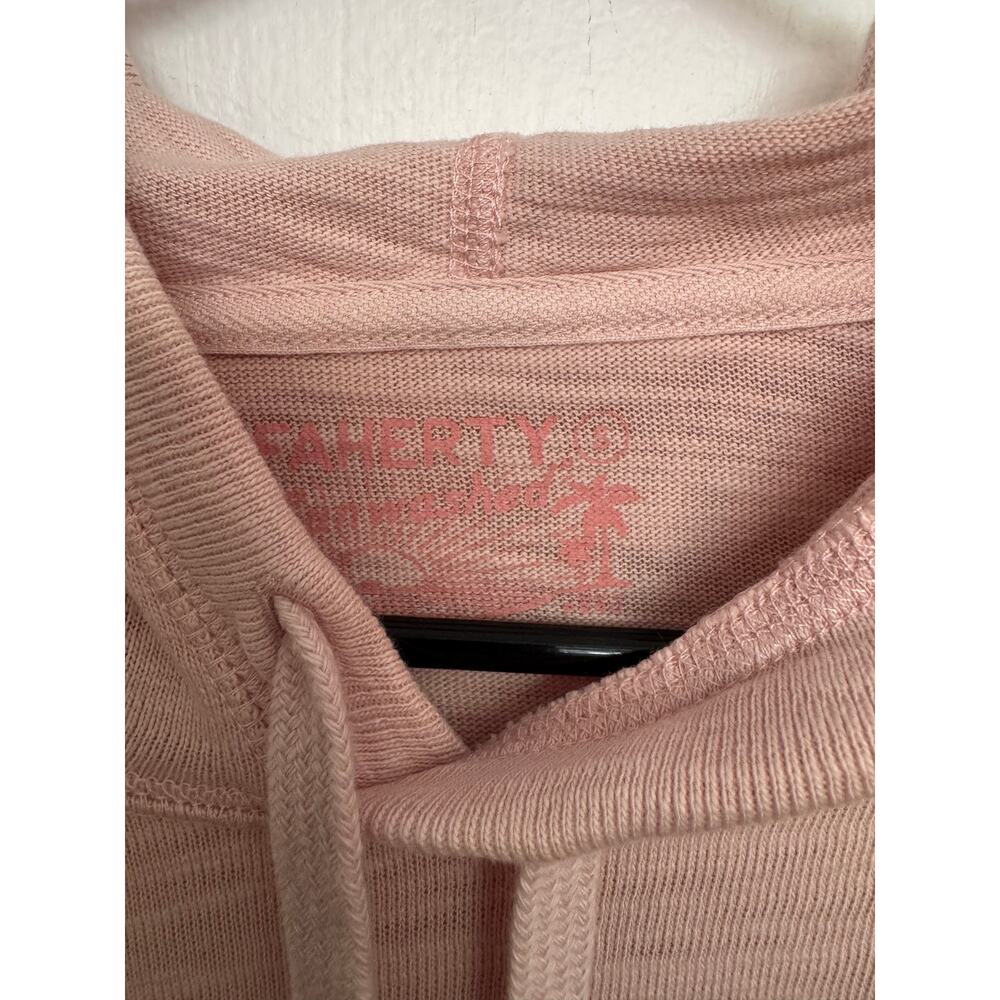 Faherty Women's Sunwashed Slub Organic Cotton Hoodie in Pink Size Small - Picture 5 of 7